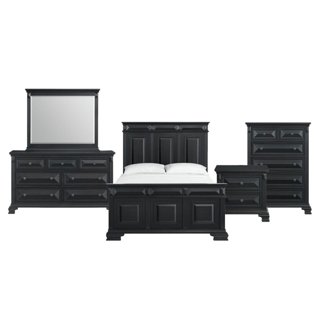 Ele bridgestonequeenpanel5pcbedroomsetinblack-bundle